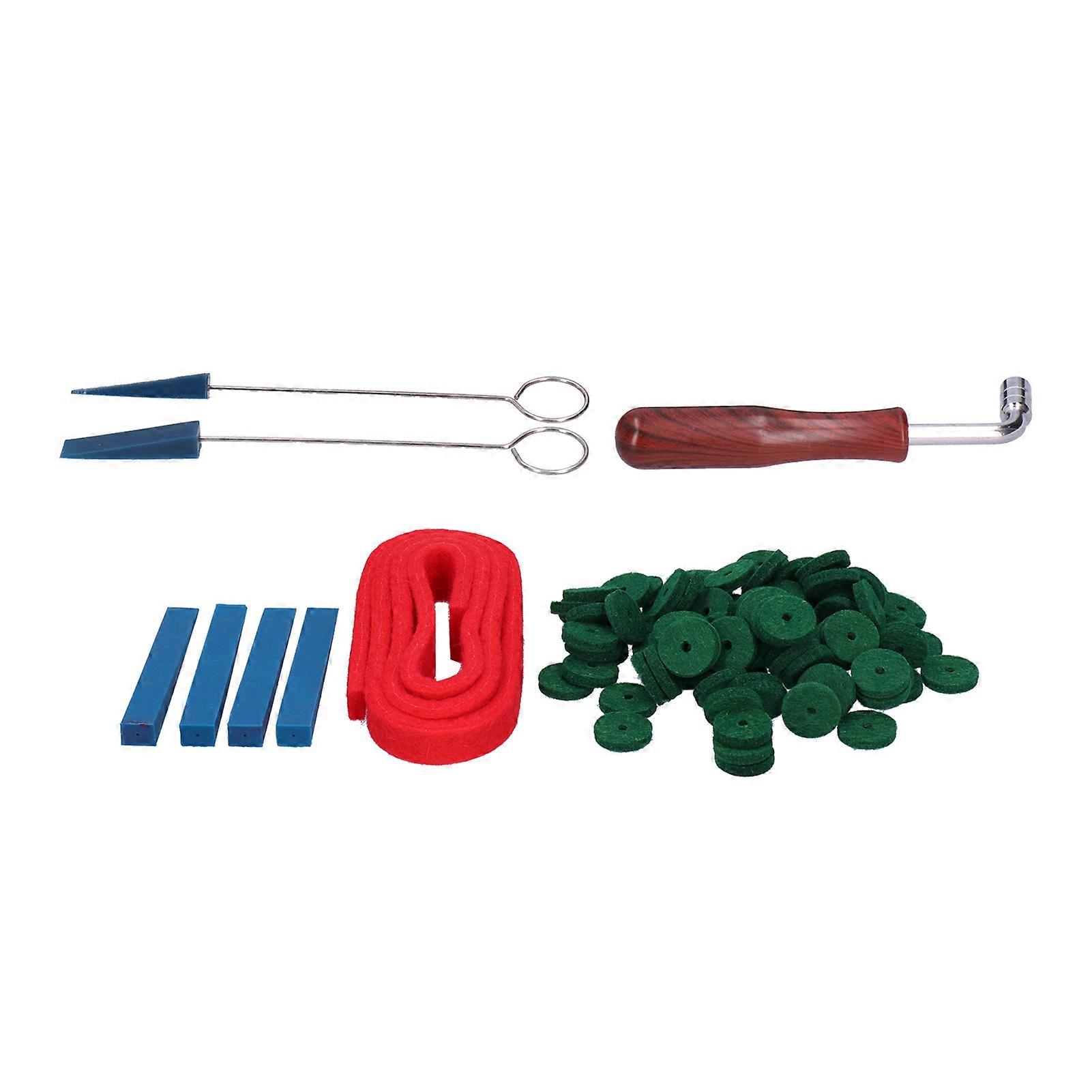 Piano Tuner Tool Kit Felt Tone Wrench Rubber Mute Sticks Blocks Musical Instrument Repair Kit