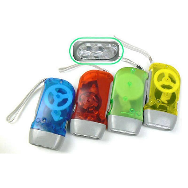 3 LED Dynamo Wind Up Flashlight Hand-pressing Crank NR No Battery Torch