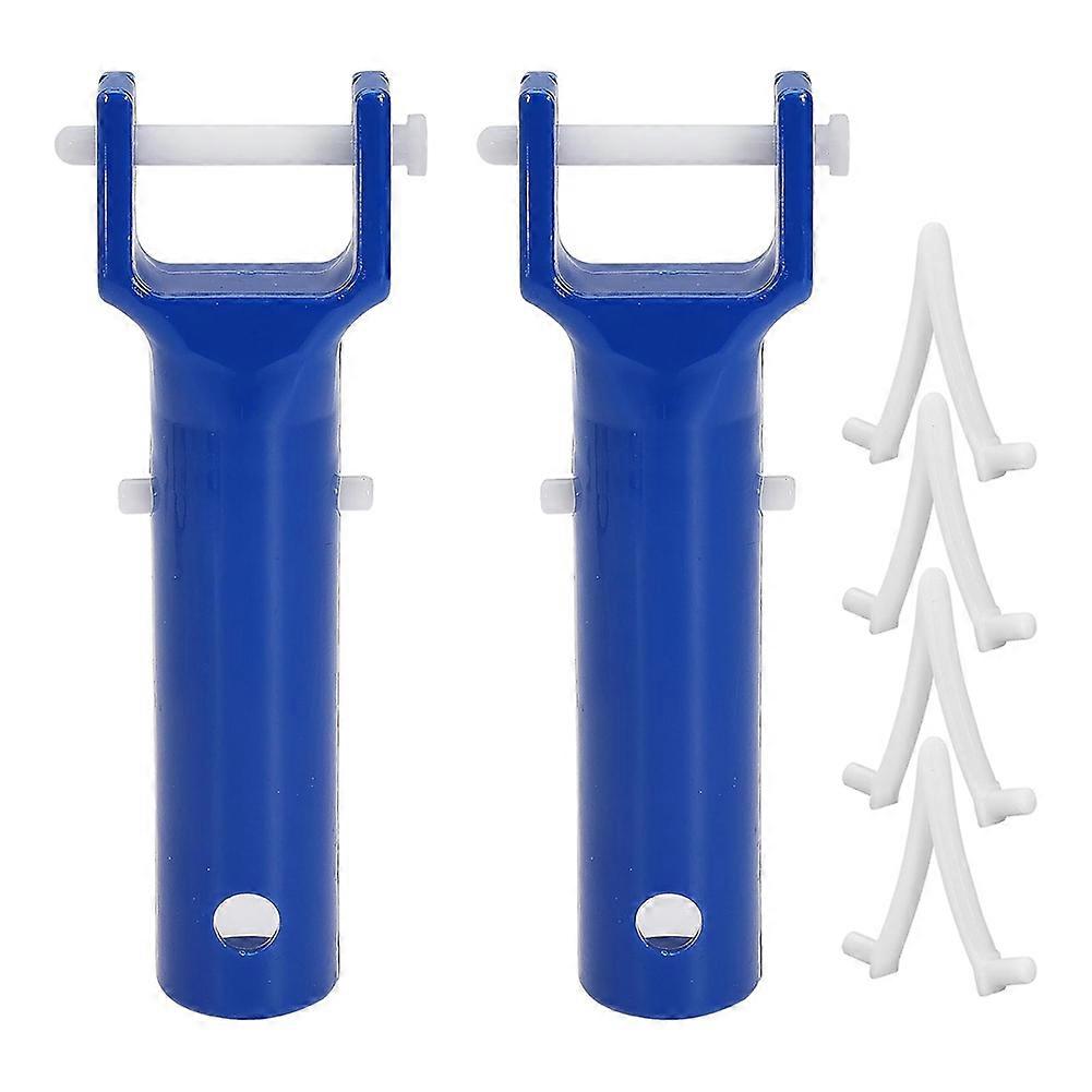 2 Pcs Pool Vacuum Handle with 4 Pcs Butterfly V-Clips and Pins Fits for Pool Spa Vacuum