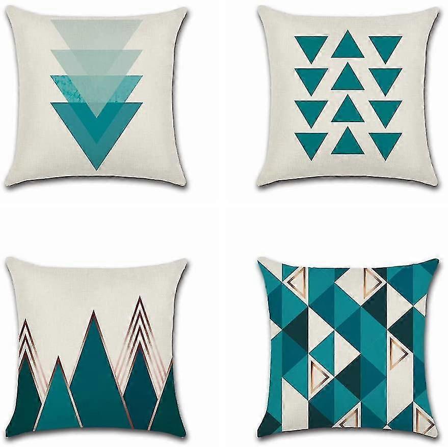 4個クッションカバー45 x 45 cm、正方形の装飾的な枕カバーソファクッションカバーブルートライ