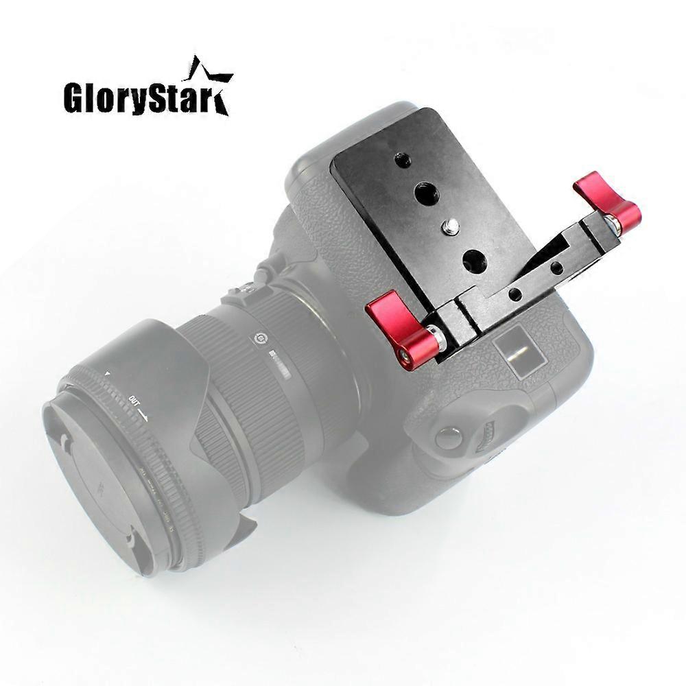 Tripod Mount Plate Base Mount Adapter Rod Clamp Railblock Block for 15mm Rod Support 5D2 5D3 550D DSLR Camera with 1/4 3/8 Hole