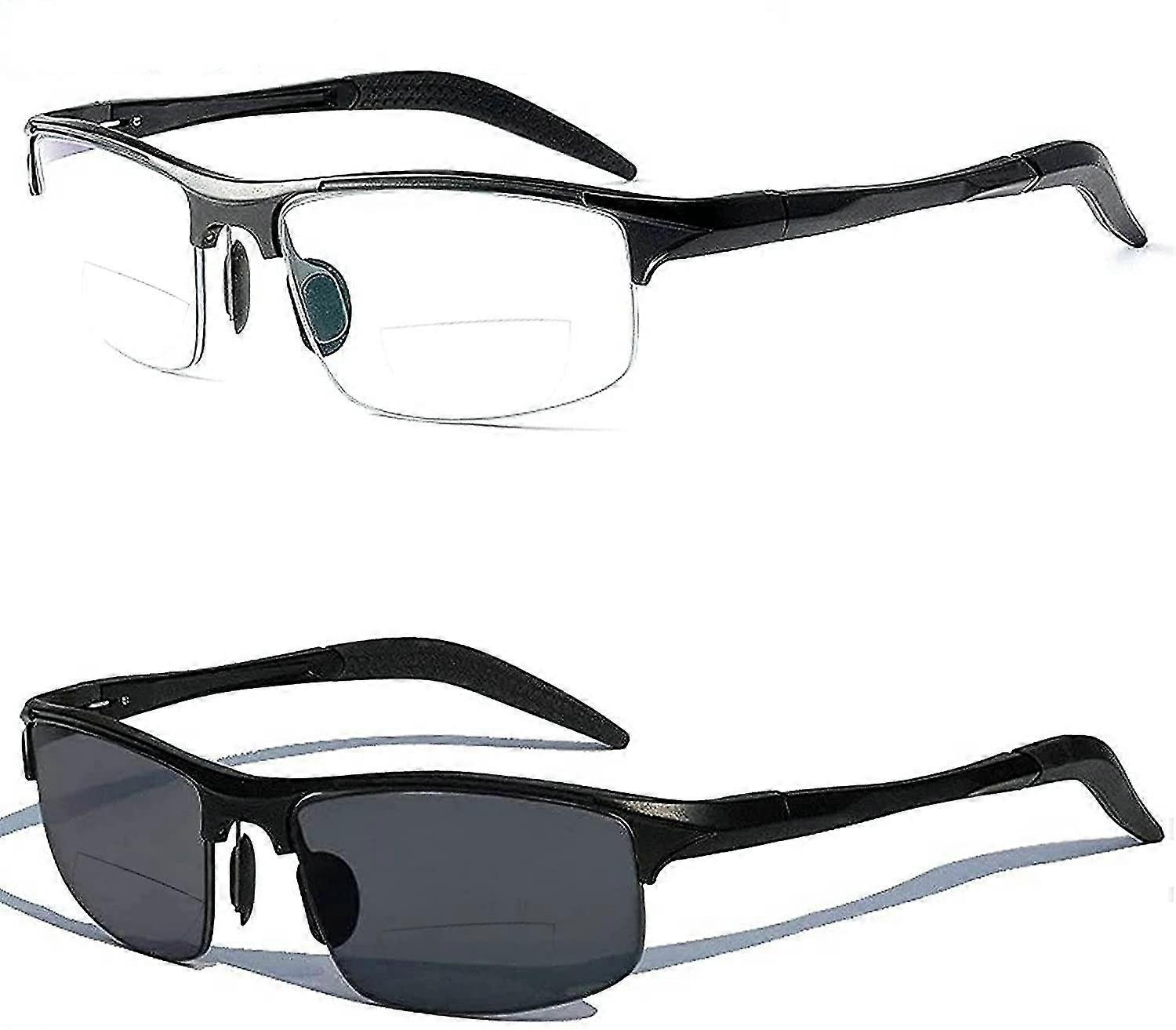 Aluminum Magnesium Multifocal Lens Reading Glasses Men Presbyopia Hyperopia Bifocal Glasses Sun Photochromic Sunglasses Nx(wanan)