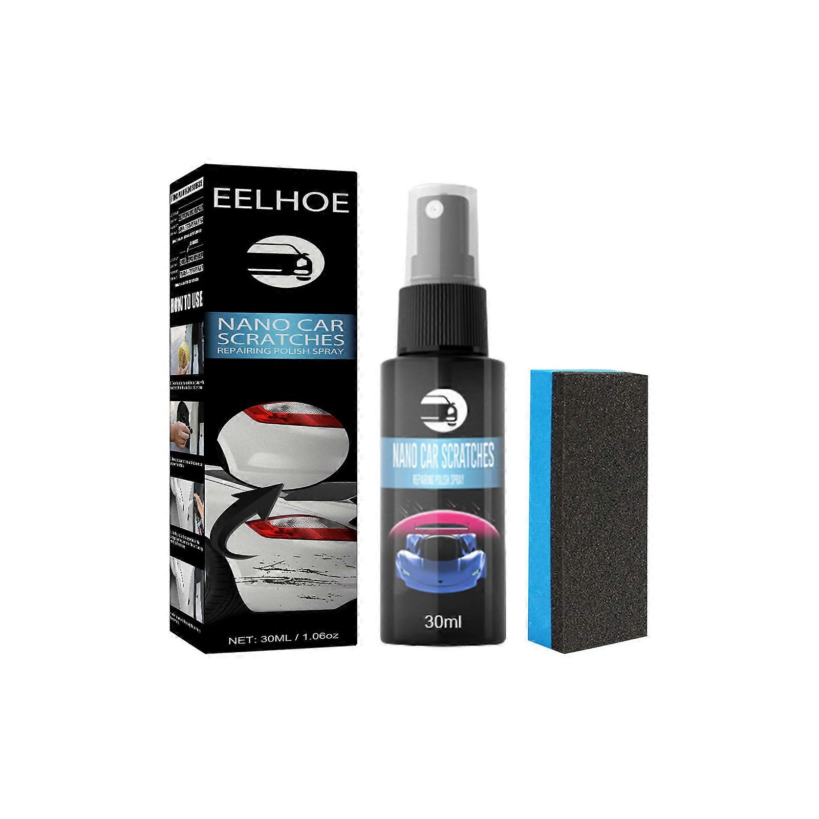 Car Scratch Repair Spray, Nano Repairing Spray Quick Repair Fine Scratches, Auto Scratch Polish with Sponge for All Car Body, Removes Any Scratch and