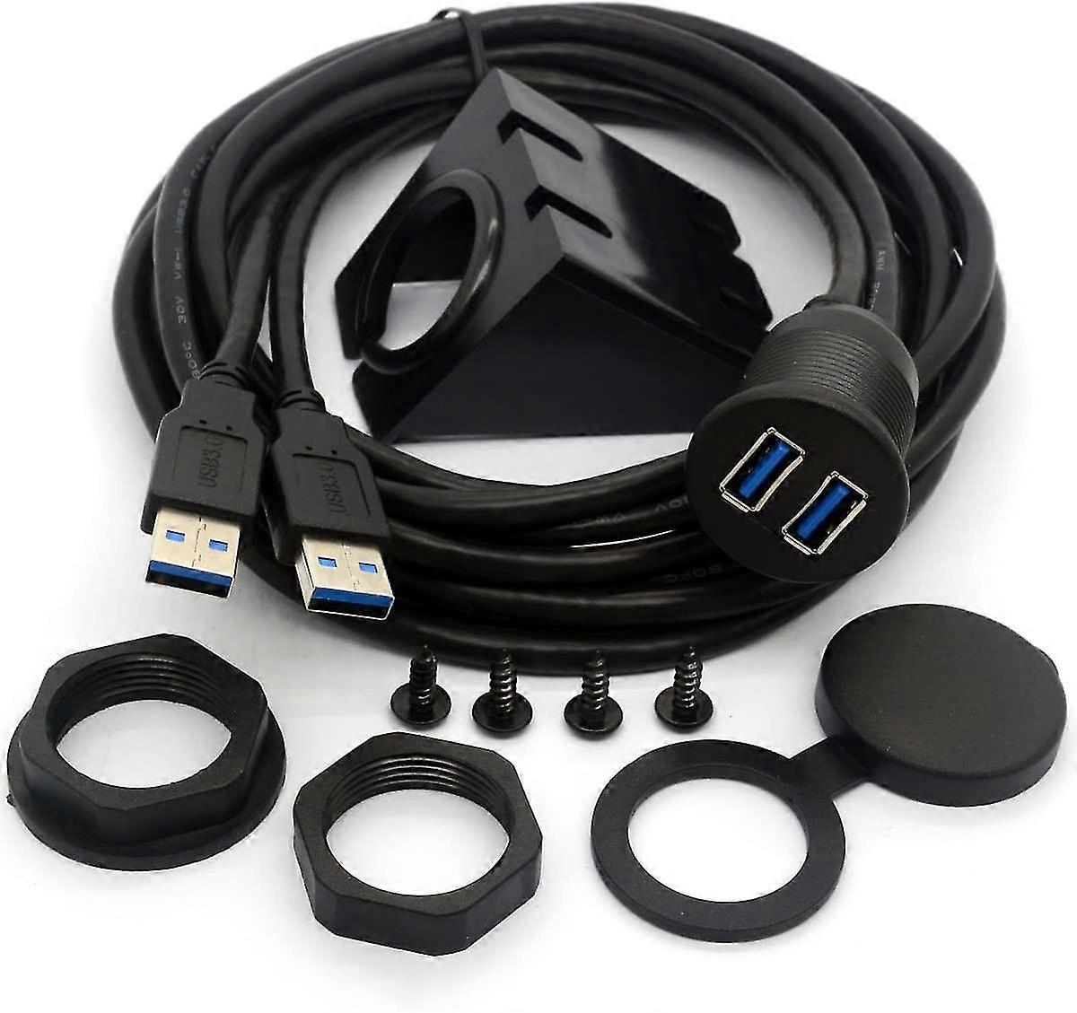Centbest Usb 3.0 Flush Mount Cable, Dual Usb Flush Dash Panel Mount Cable