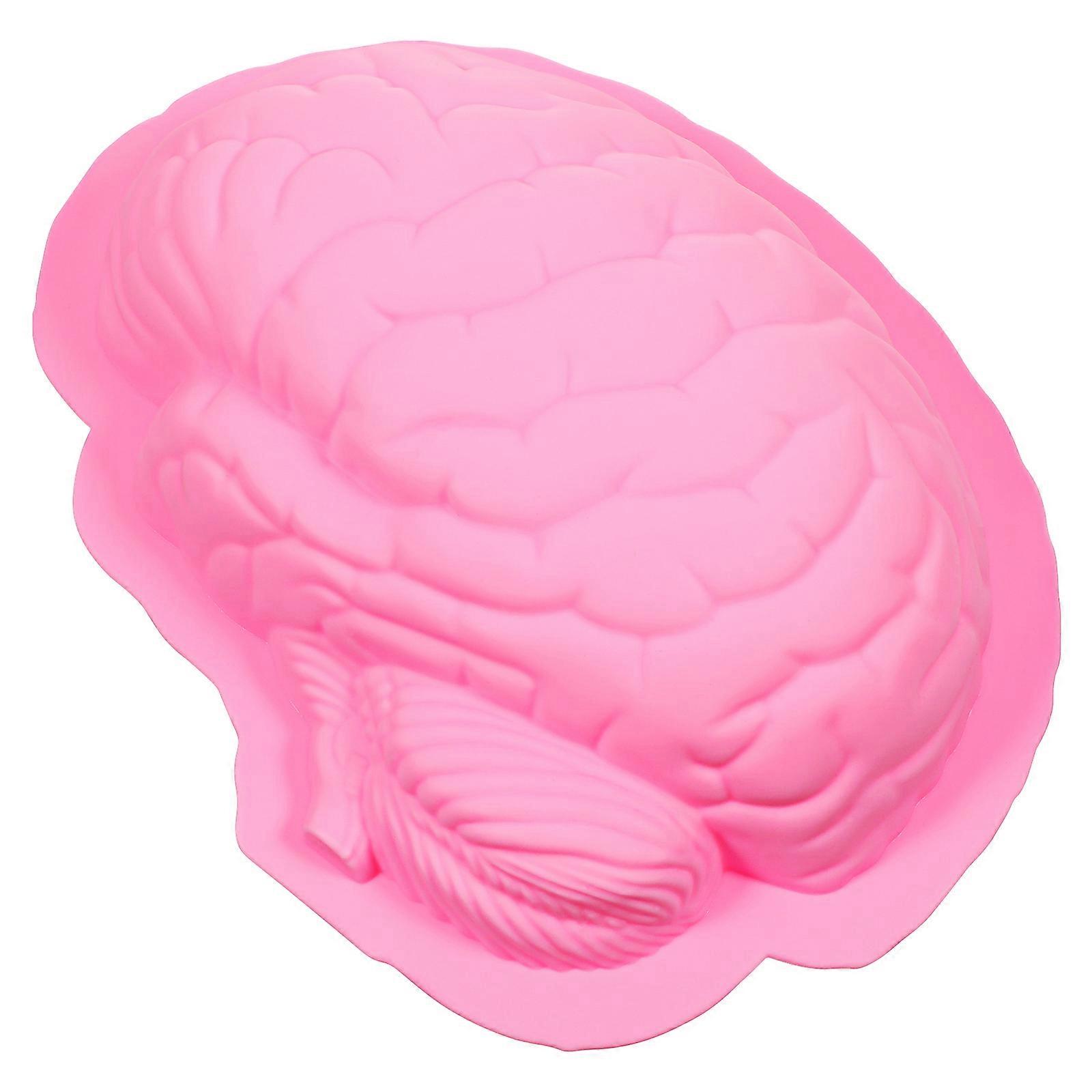 1 Pc Brain Shaped Halloween Cake Mould Baking Tools (Pink)