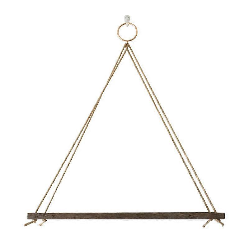 2 Pcs Wooden Floating Shelves With String Rope Hanging Floating Shelves Rustic Distressed Wood Hanging Shelves