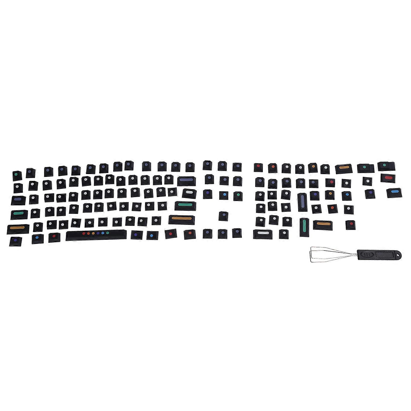 Dot Keycap Dye Sublimation Mechanical Keyboard Compatible with 61/64/68/87/96/104/108Black YEMMA