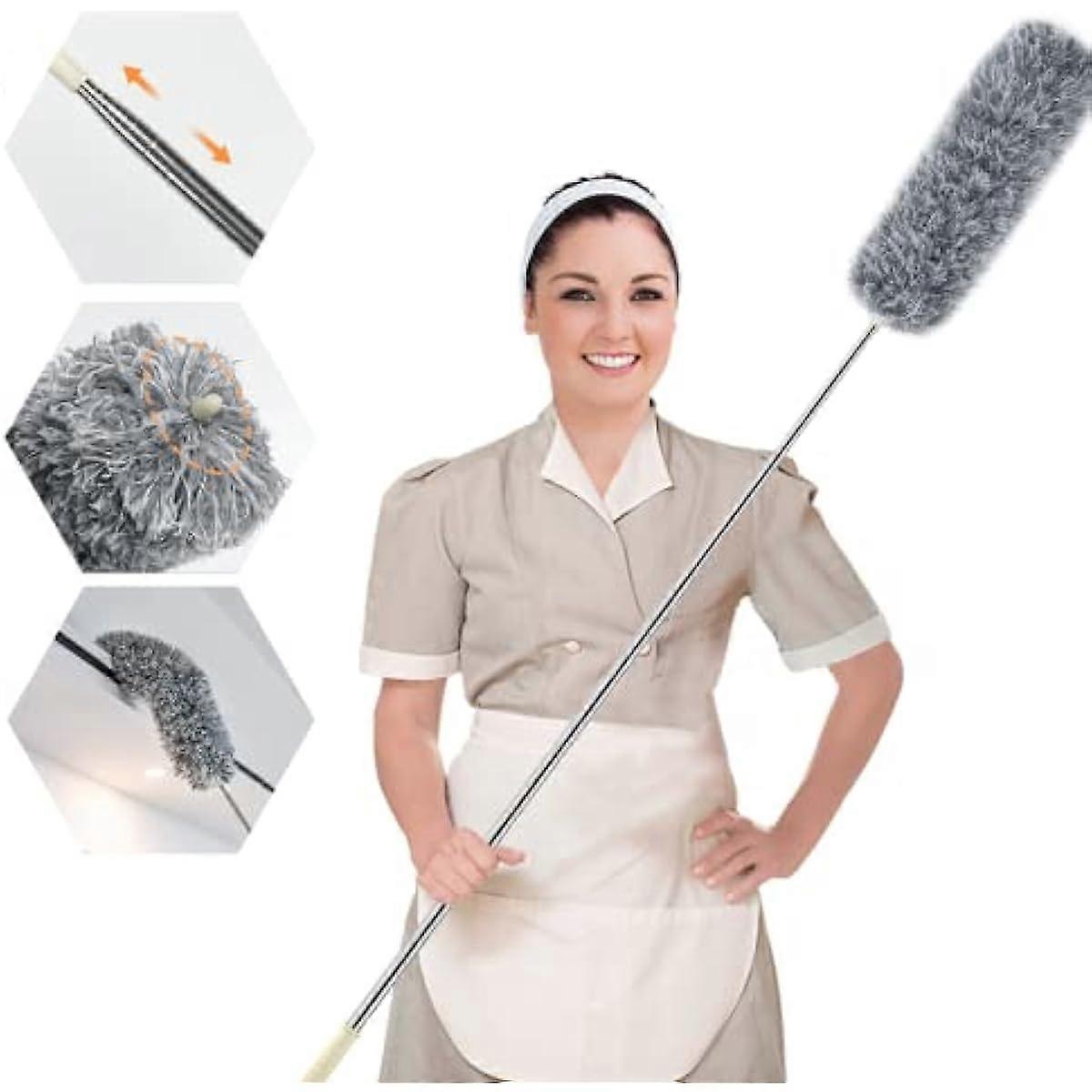 Spolverino estensibile in microfibra con spolverini telescopici extra lunghi da 100 pollici in acciaio inossidabile con copertura antigraffio