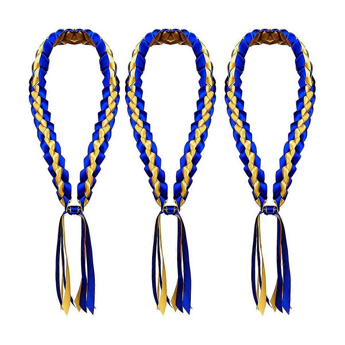 3PCS Graduation Leis 2023 Ribbon Leis for Graduation Braided Graduation Leis Class of 2023 Graduati