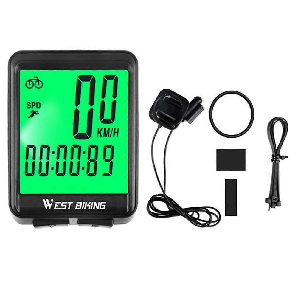 Bicycle Computer USB Rechargeable Bicycle Odometer Speedometer Wireless IPX7 Waterproof Bicycle Speedometer 5 Languages Bike Computer with LCD Display
