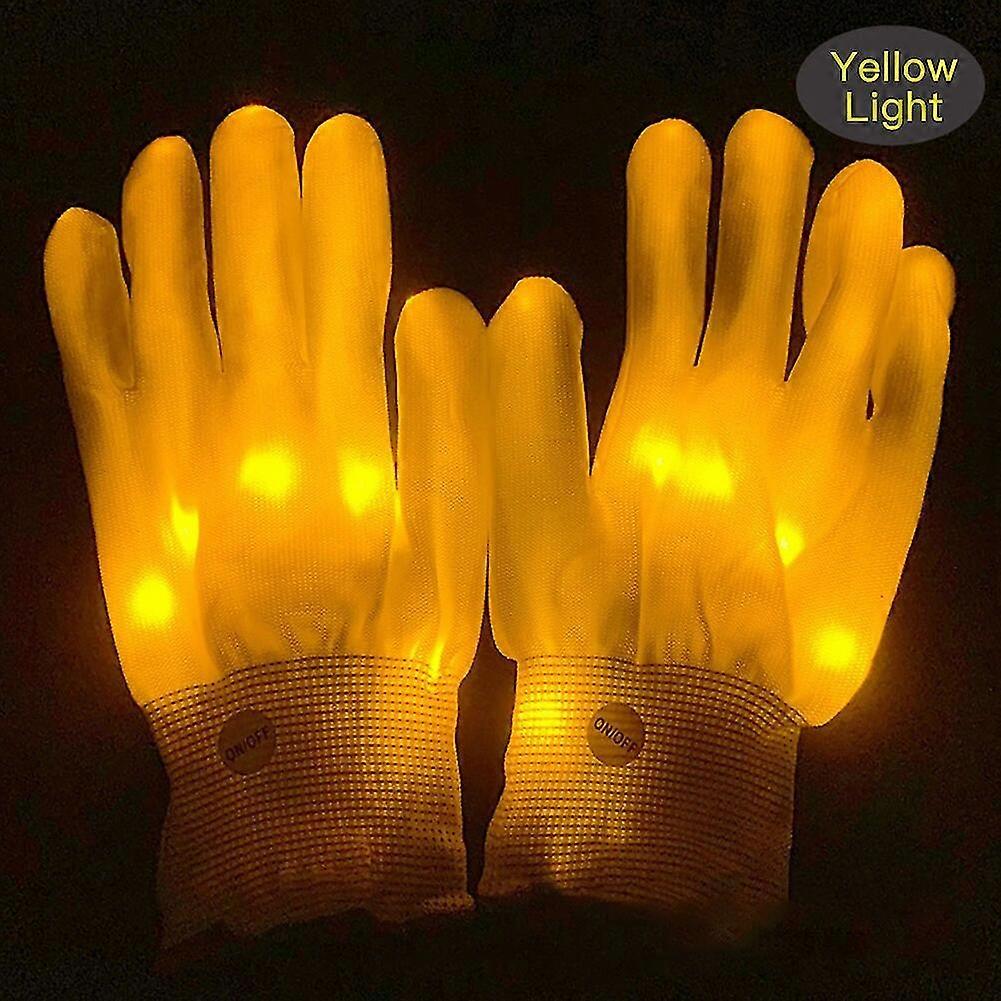 1 Pair Of Colorful Led Luminous Gloves Glitter Halloween Gloves Glow Halloween Decoration Fun