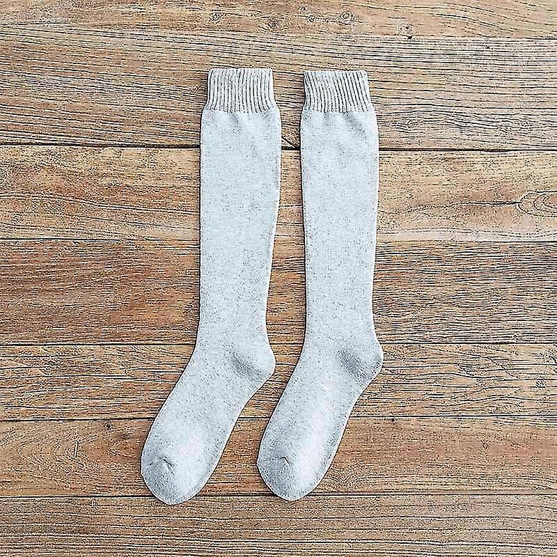 Winter men's new high-grade thick warm solid color wool material fashion casual calf long socks 3 pair