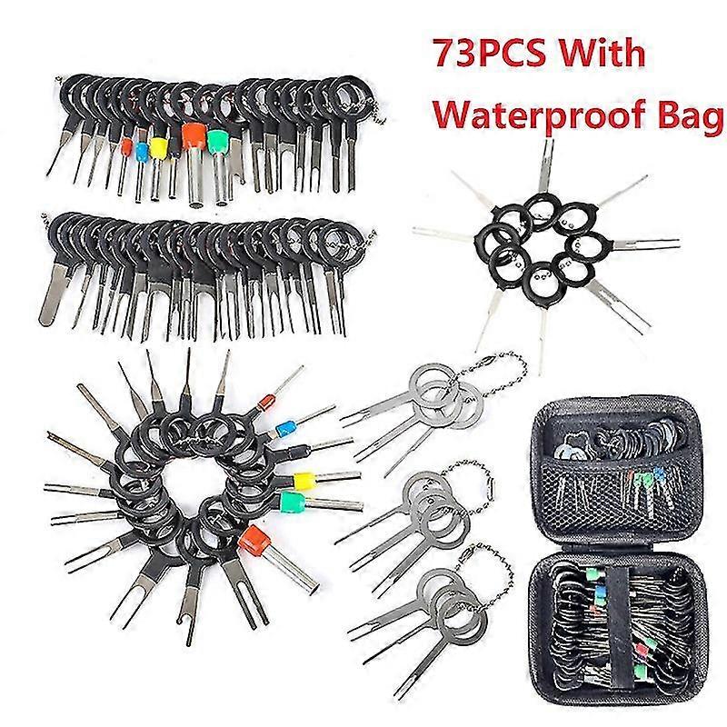 Terminal Ejector Kit Tools With Waterproof Bag Wire Connector Extractor Automotive Terminal Wire Terminal Removal Tool 73pcs