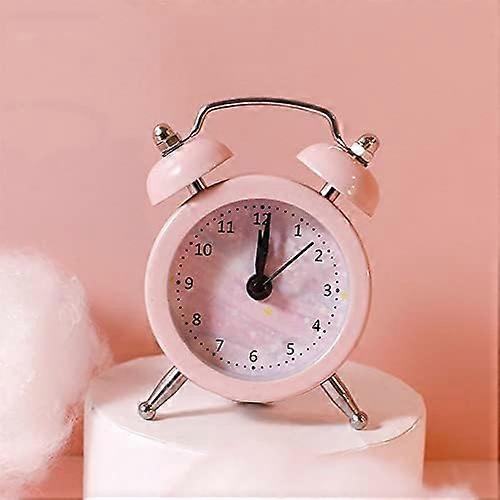 7.7x5cm Mini Star Alarm Clock Electronic Round Number Double Bell Desk Table Digital Quartz Retro Portable Clock Home Decoration