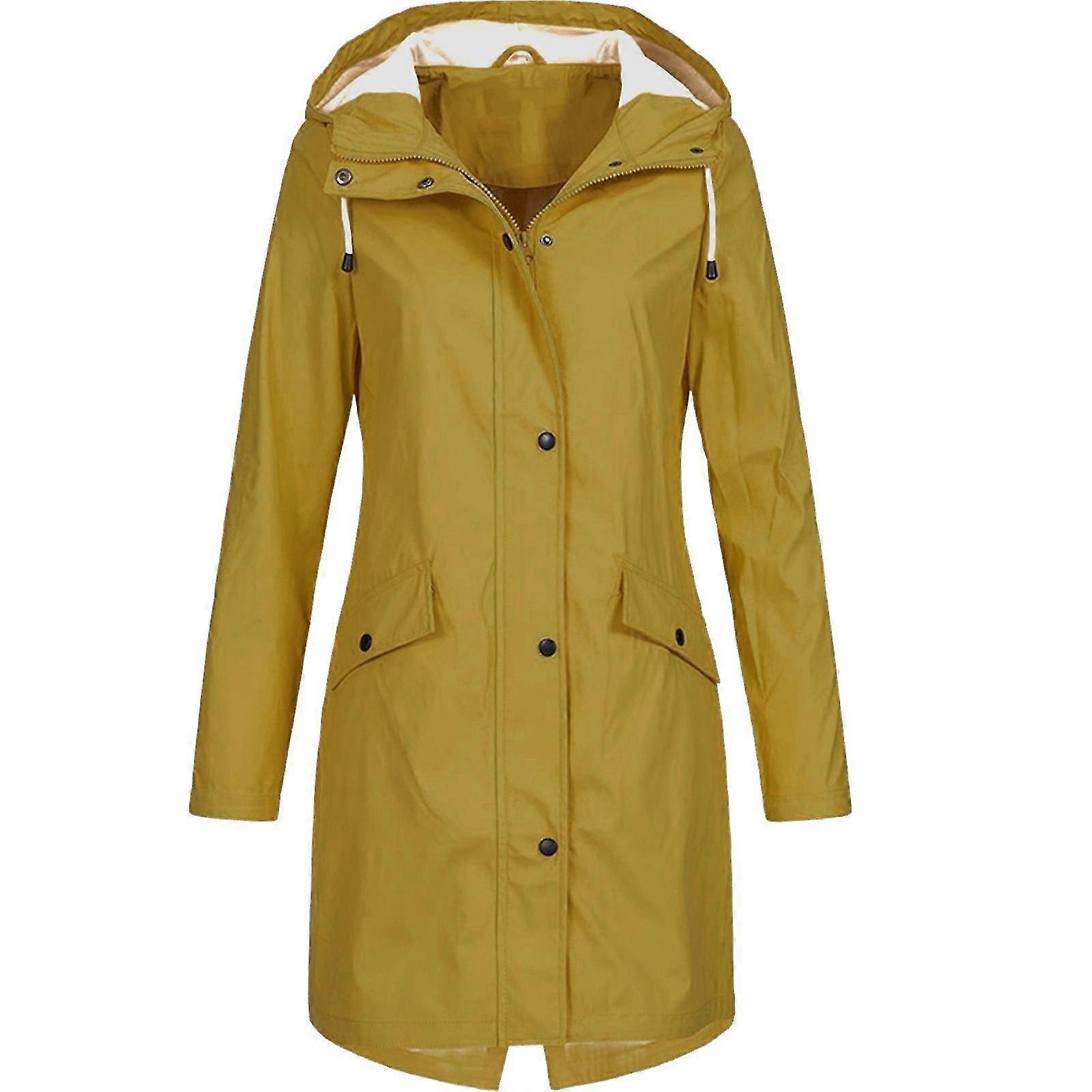 Femmes Solid Rain Jacket Outdoor Plus Size Imperméable à capuche Imperméable Imperméable Coupe-vent