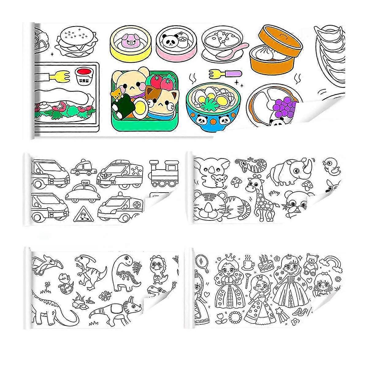 5 kpl lasten piirustusrulla, piirustuspaperi, 118x11.8 tuumaa maalata taidepaperirulla