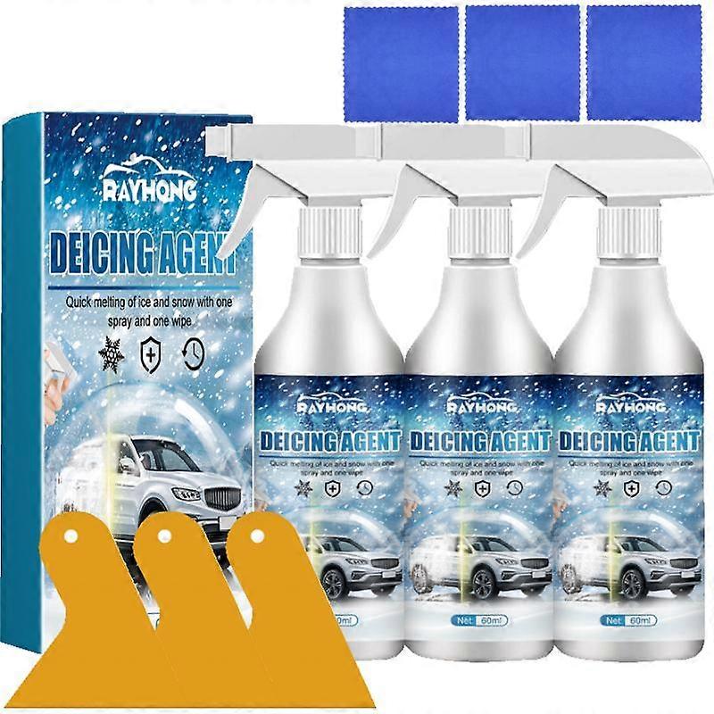 Fast-Acting Ice Melting Spray for Windshields, De Icer for Car Windshield