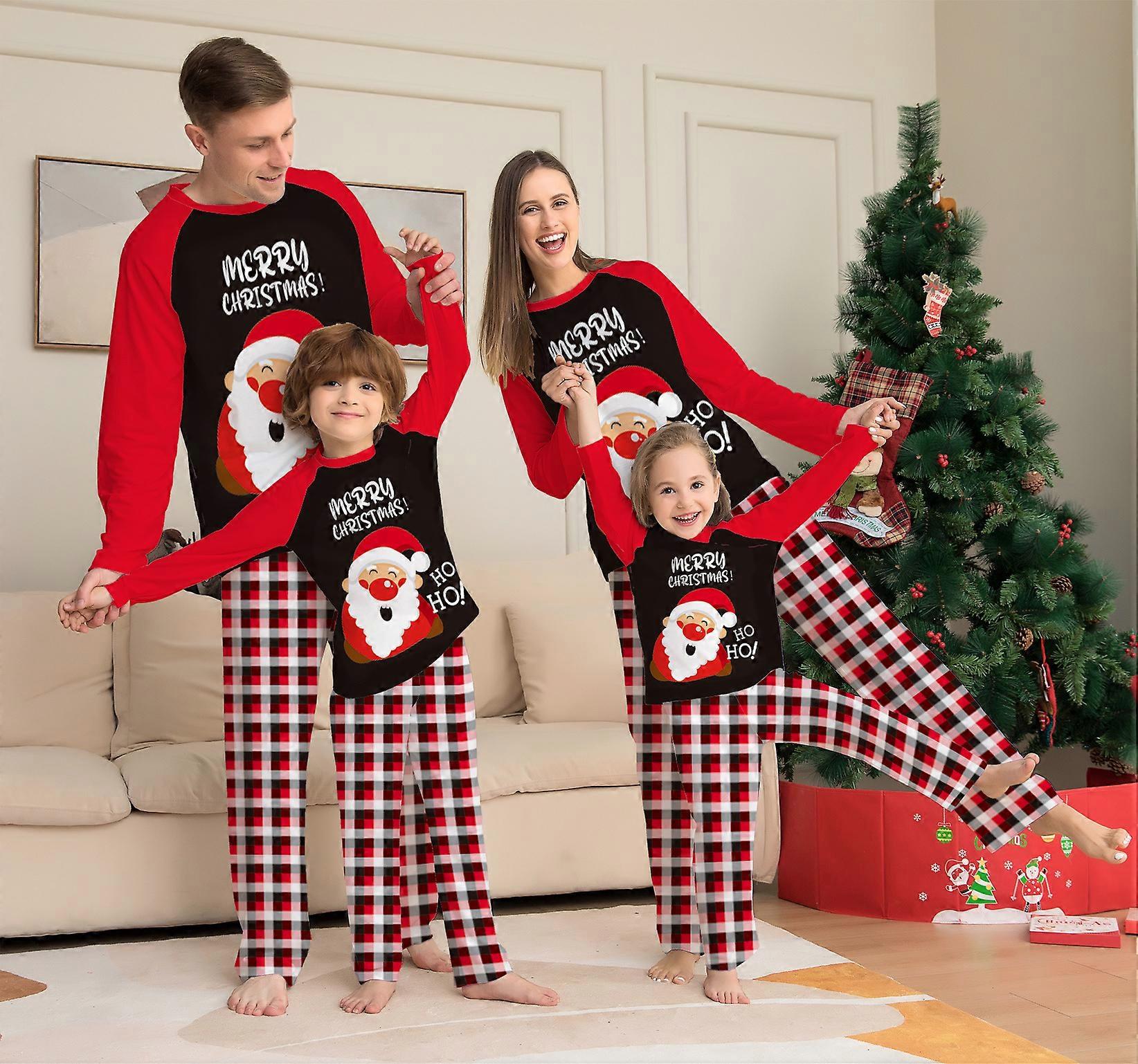 Julpyjamas Familjer Julpyjamas Set Pyjamas Set för familjer-Style90AD