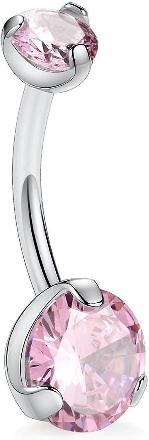 14G G23 Titanium Belly Button Ring with Cubic Zirconia/Opal 10mm Internally Threaded Navel Piercing Jewelry