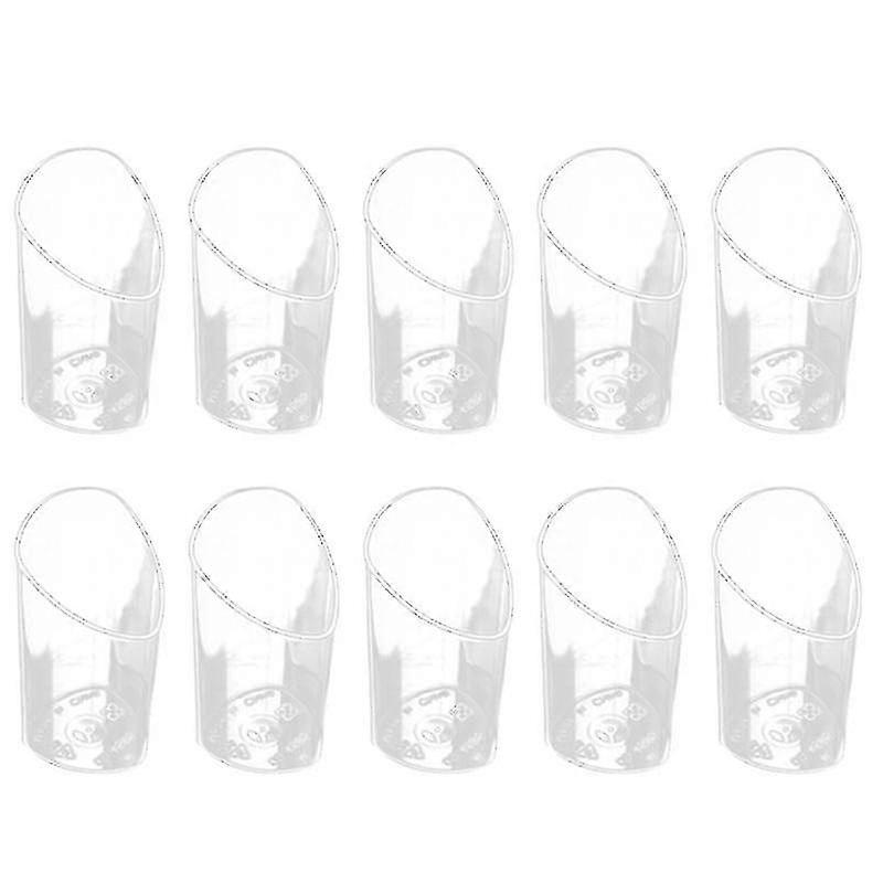 20pcs Mini Dessert Cups Elegant Clear Slanted Appetizer Cups For Party (white)