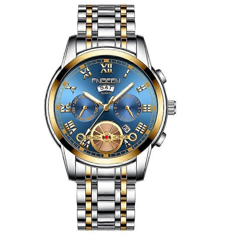 Man Watch, Colour: Gold Blue Surface