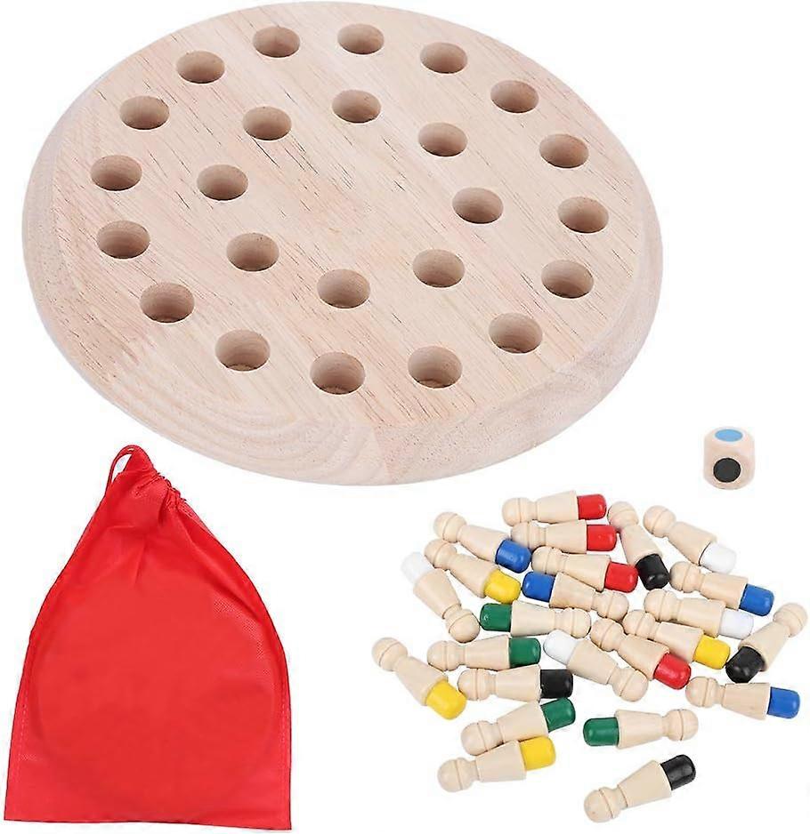 Memory Matchstick Chess Toy, Wooden Memory Chess Toy Funny Block Board Game Parent-Child Interaction Educational Toy