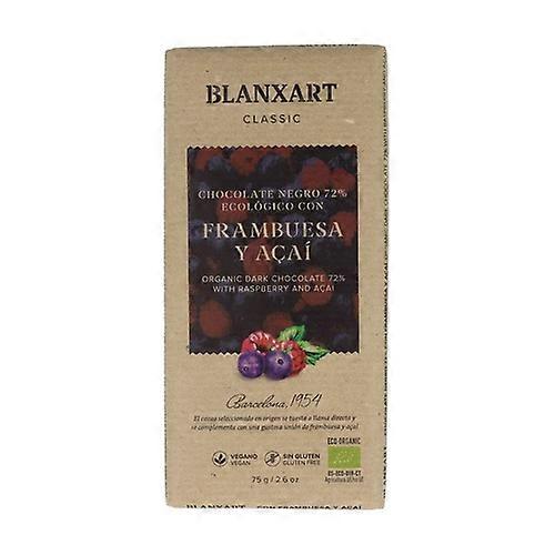 Dark chocolate with coconut sugar, raspberry and açaí 70% 75 g