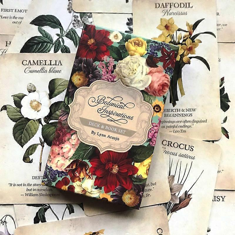 Hot sales Botanical Inspirations Oracle Tarot Card Fate Divination Prophecy Card Family Party Game Toy Tarot 44 Card Deck Guide