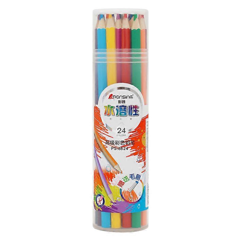 24 لونا (قابل للذوبان في الماء) أقلام رصاص ملونة قابلة للمسح قضيب مثلث ملون من طلاب المدارس الابتدائية للأطفال كتابة على الجدران رسم قلم القرطاسية