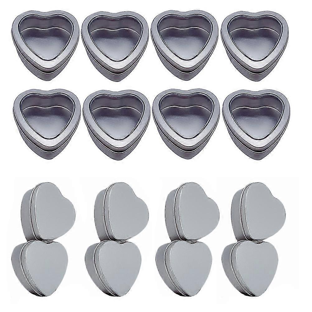 24pcs Heart Shaped Sundries Holder Jars Creative Tinplate Storage Container