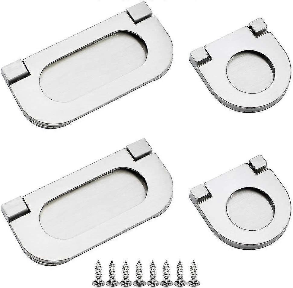 4pcs Invisible Cupboard Handles Drawer Handle Flush Wardrobe Handles Knobs For Furniture Drawer Cabinet Wardrobe