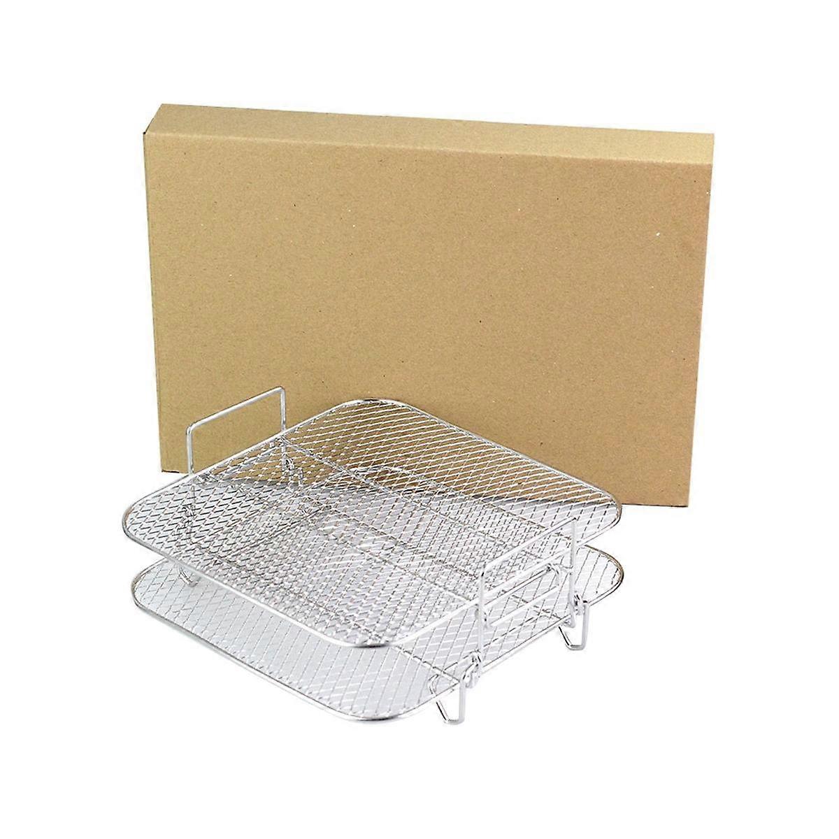 Rack Square Two Layers Racks,Stainless Steel Dehydrator Accessories Rack,Air Multi-Layer Fryer 4.2