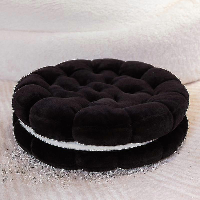 Comfortable Round And Square Sandwich Biscuit Plush Cushion Stuffed Simulation Chocolate Oreo Cookies Nice Home Decoration Gif - D