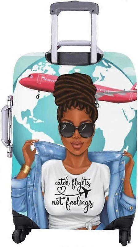 Fang fly ikke følelser Sort pige afrikansk bagagedækning sort pige print bagageoverdækning, afro sort pige bagagedækning