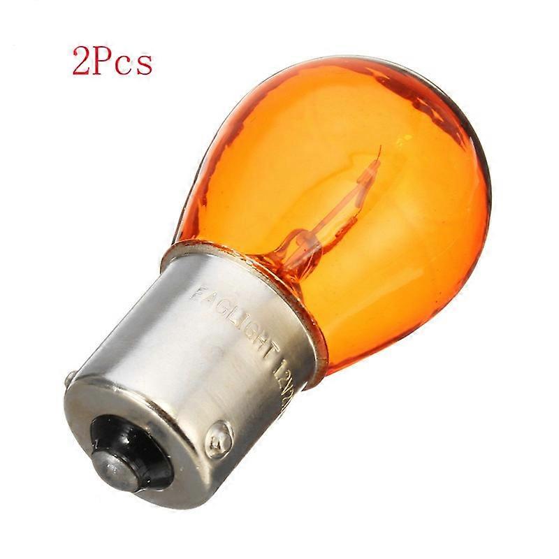 10pcs/2pcs Car Indicator Light Brake Reverse Lamp Parking Light LED Bulbs 1156 BAU15S PY21W 12V Amber Yellow Halogen Lamp DC
