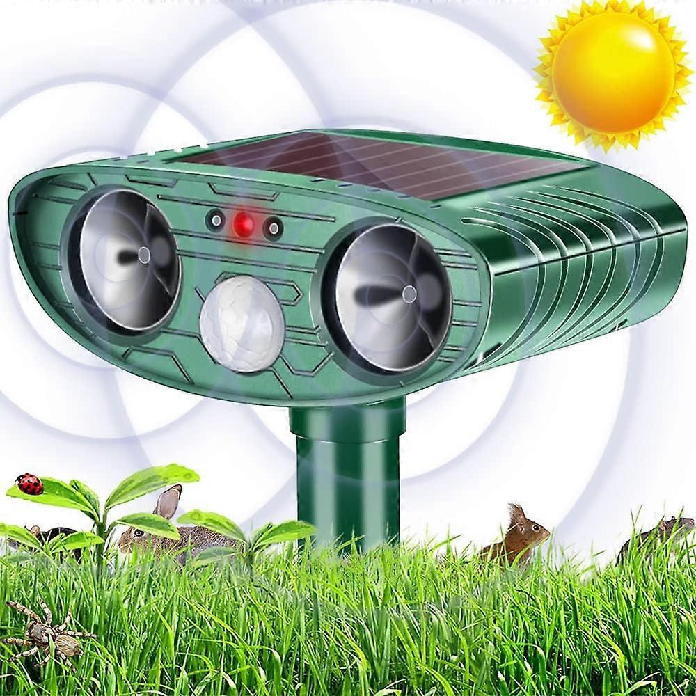Cat Deterrent for Garden Ultrasonic Cat Scarer Solar Powered Fox Repellent Animal Repeller Waterproof Upgraded Motion Activated Sensor for Dogs Birds