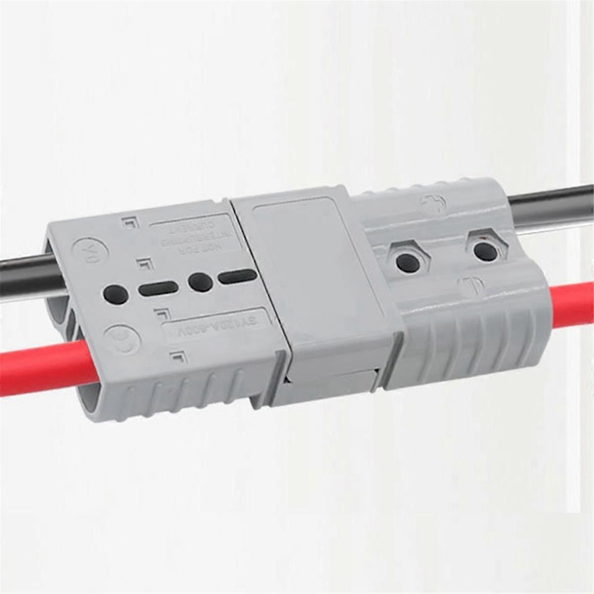 10PCS Anderson Style Plug Connector 50A with Anderson Handle Forklift Battery Charging Quick Connectors Kit Gray
