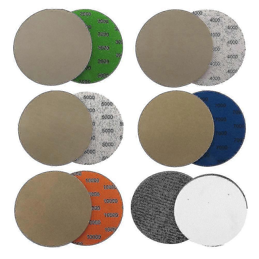 6 polegadas 3000 4000 5000 7000 10000 disco de moagem de lixa, com almofada de interface, 25 peças de seco e w