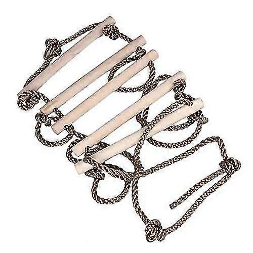 Outdoor Accessories  Rope Ladder For Kids | Tree Ladder Play Equipment | Slack-line Wooden Ladder With Spring Hooks | Toggle Rope Ladder