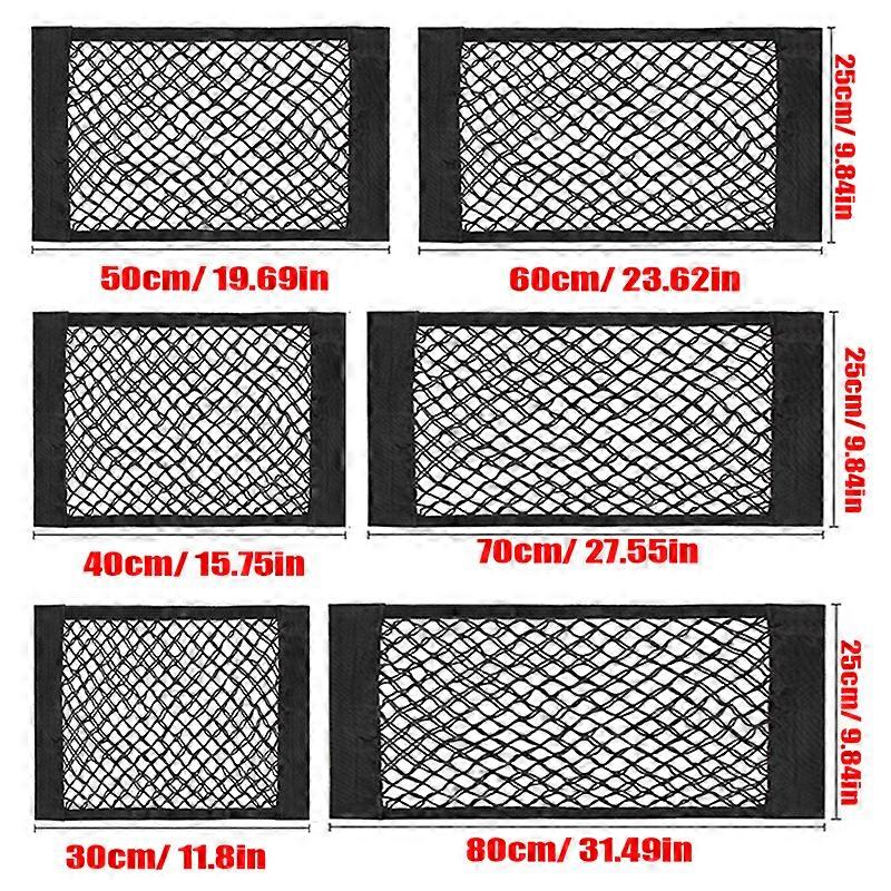 1/2/6 pcs Car Back Rear Trunk Storage Net Mesh Auto Organizer Elastic String Net Magic Sticker Pocket Bag Car Trunk Organizer