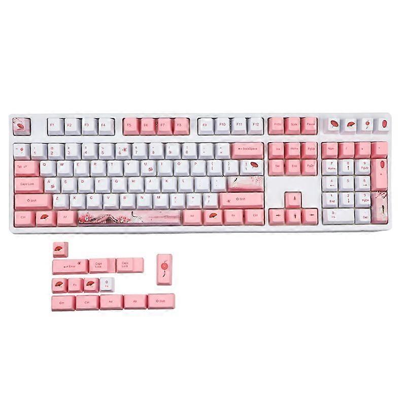 108+14 Keys OEM PBT Keycaps Full Set Mechanical Keyboard Keycaps PBT Dye-Sublimation Cherry Blossom Magpie BridgeKeycaps