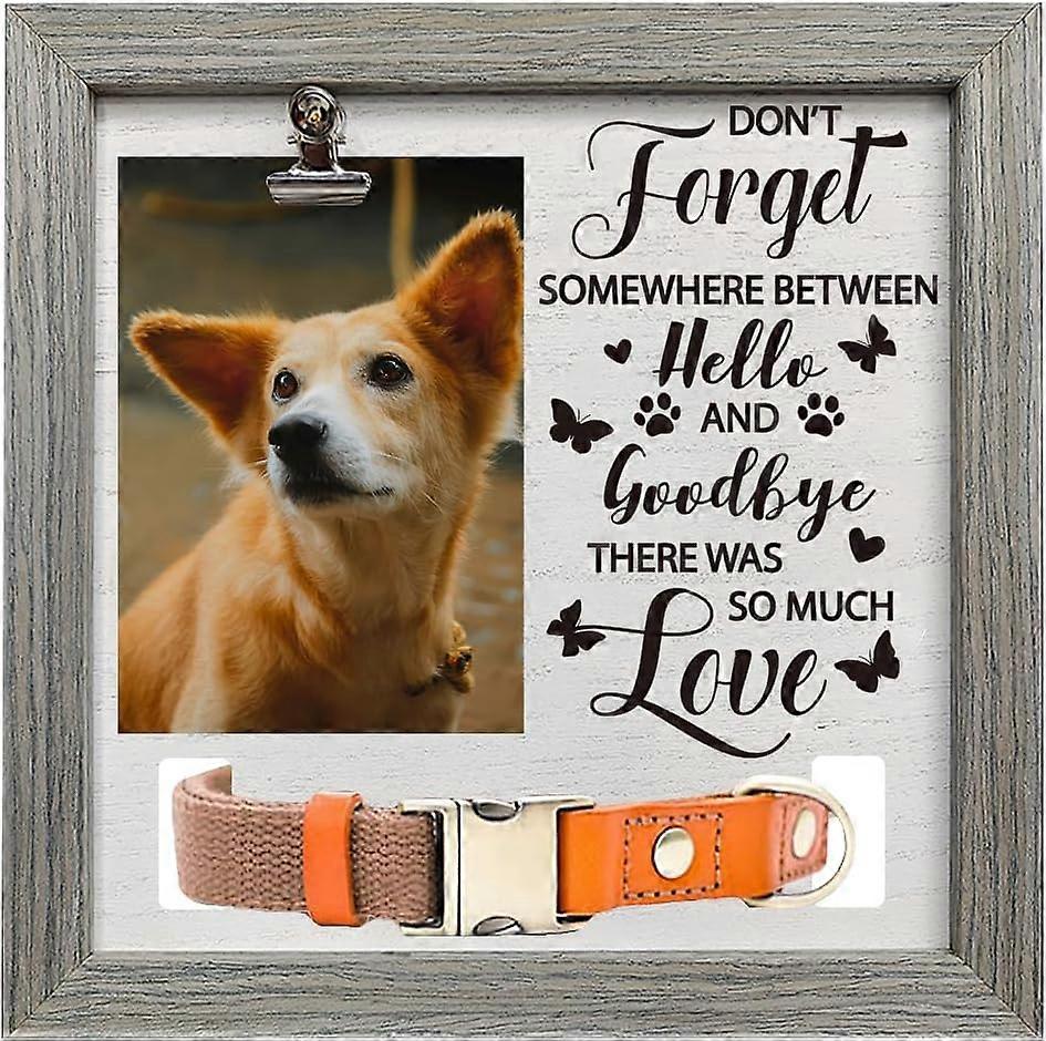 MDF Pet Photo Frames for Tabletop Display Photo Frame Square with Word Gray Butterfly 230x230mm