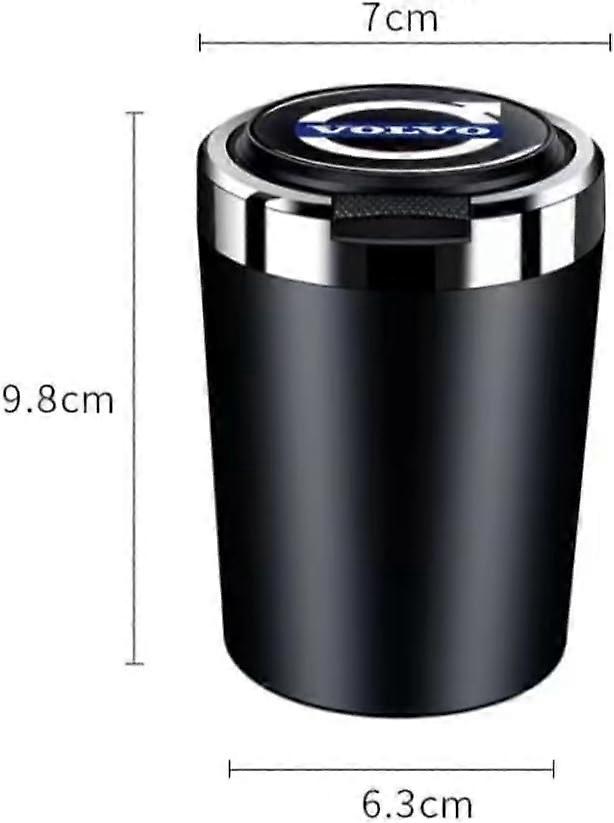 Car Ashtray for Volvo XC40 2018-2022 Portable Travel Auto Car Ashtray with LED Light with Flip Lid with emblems Self Extinguishing Detachable Ash Tray