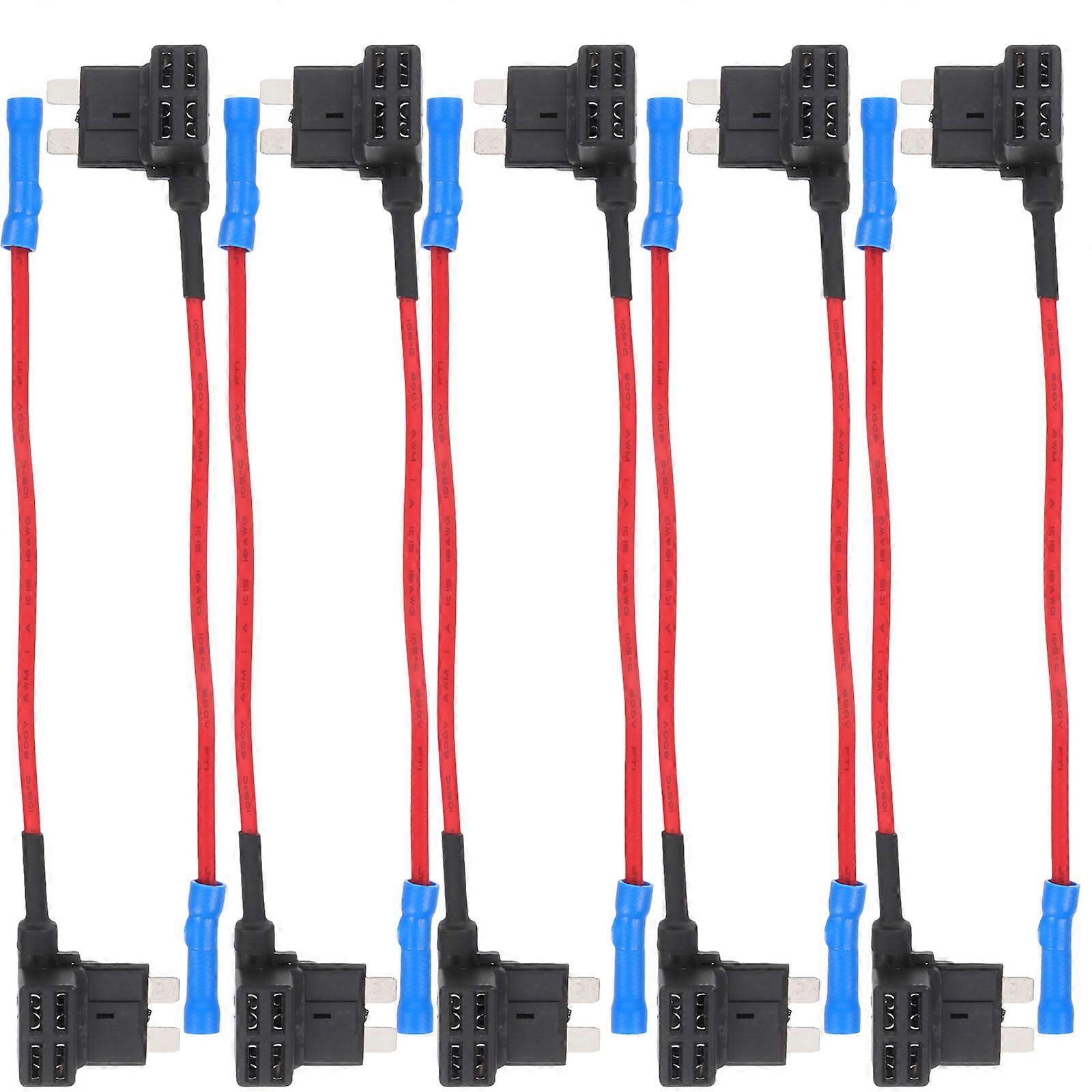 10pcs In Line Fuse Holder Fuse Tap Adapter Fuse Standard Plug Socket Accessory
