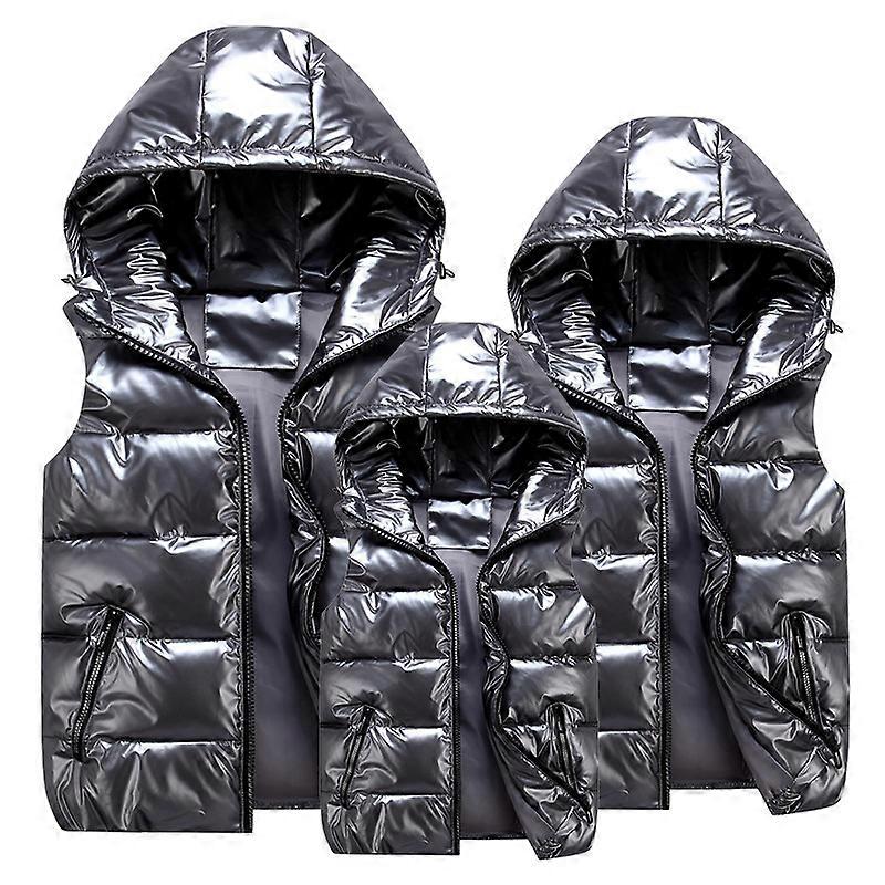 Warm Jacket Unisex Shiny Padded Vest Compatible With Men And Women