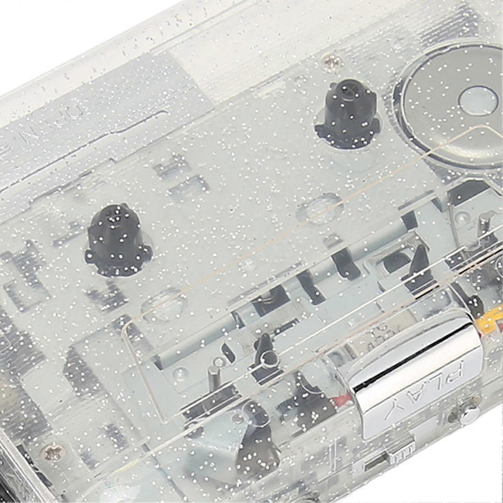 Cassette Player HiFi Noiseless Transparent Shell Portable Tape to MP3 Converter with Earphone for Windows XP 7 8 10
