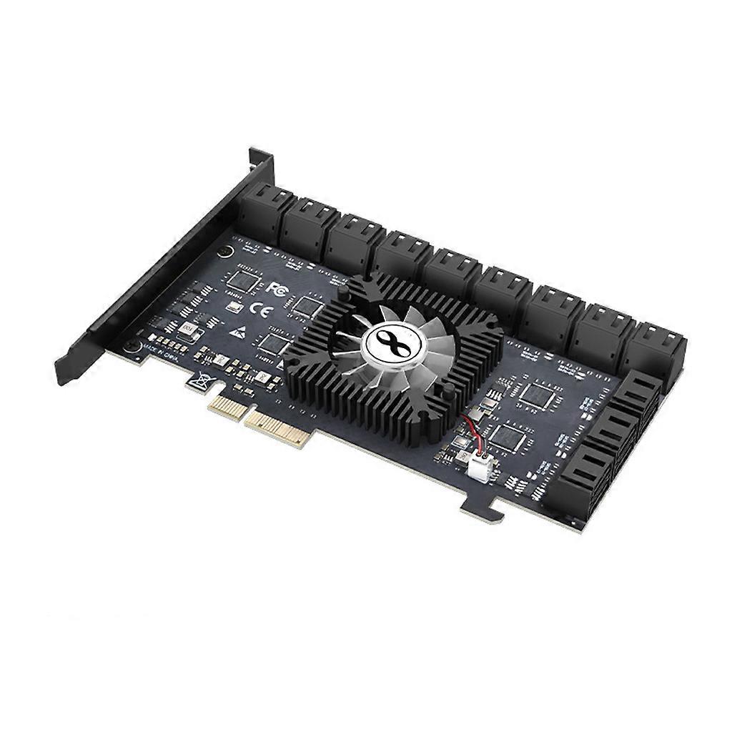 24 Port PCIE Riser Adapter PCI-Express X4 / X16 to SATA 3.0 6Gbps Fast Extender