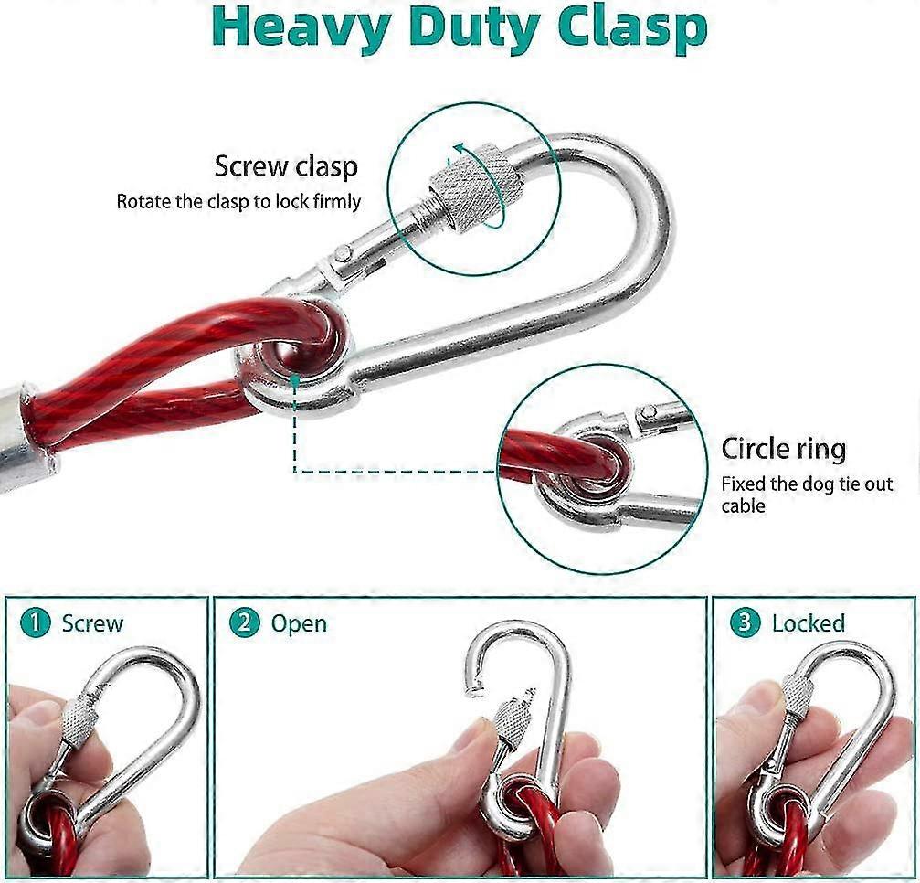 50ft Dog Tie Out Cable Compatible With Dogs