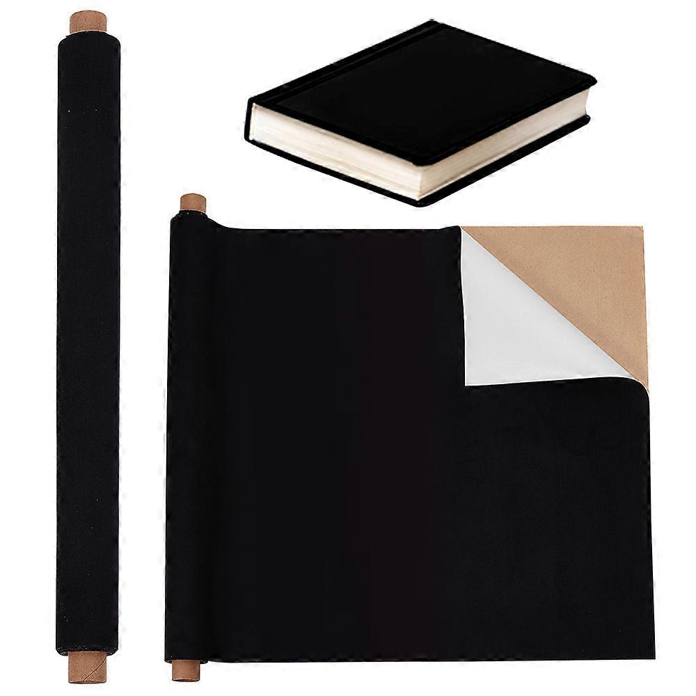 1Pc Rectangle Polyester Fiber Fabric with Paper Back for Book Binding Black 1000x400mm