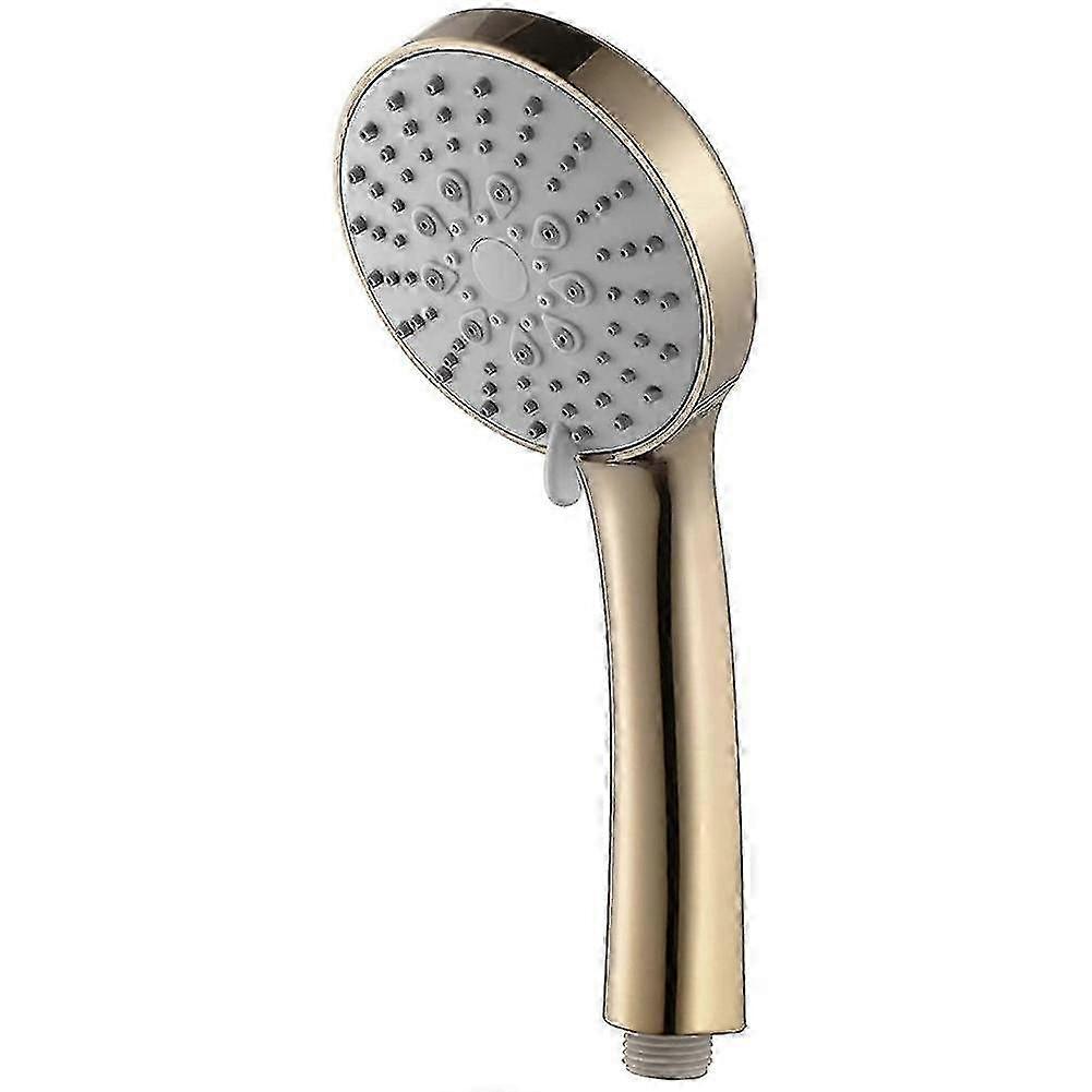 Brushed Gold Handheld High Pressure ABS Shower Head Water Saving Hand Shower Head 5 Function Rain H